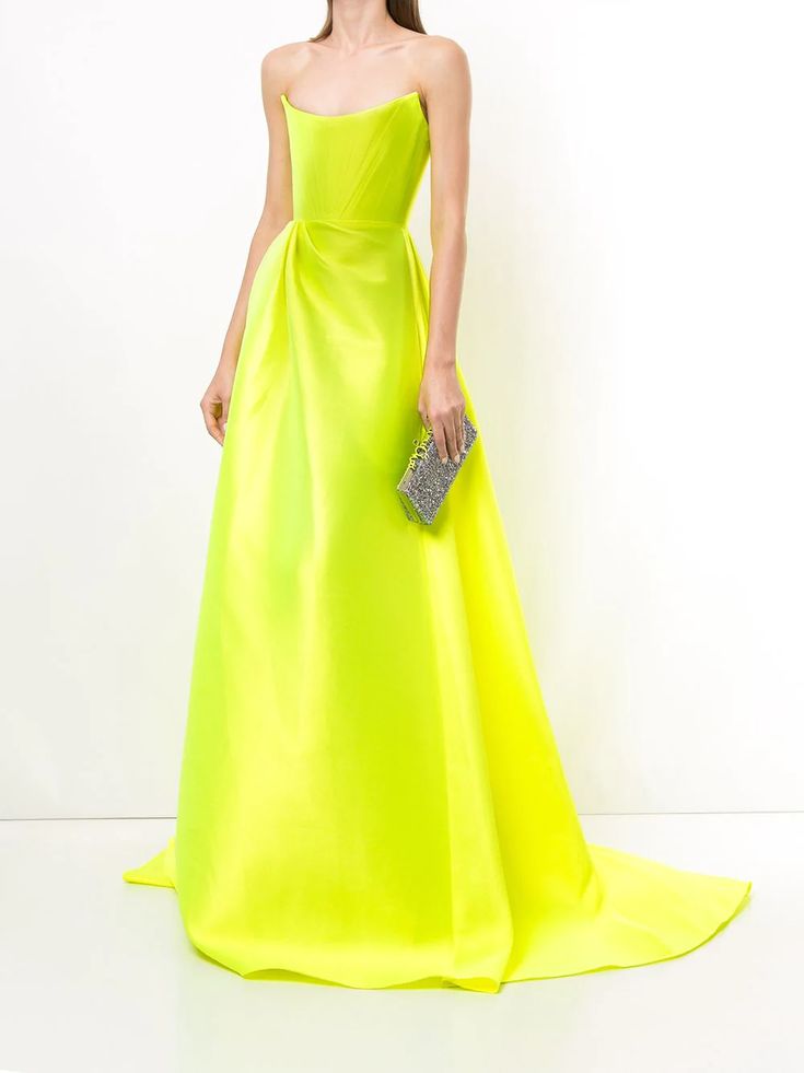 Long Corset Fluro Yellow Gown SALE LAB Long Corset Fluro Yellow Gown SALE LAB